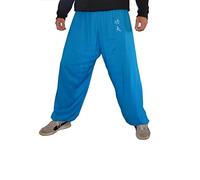 Kung Fu Pants Tai Chi and Wing Chun Bottoms Style for Women and Men Martial Arts Trousers Light and Smooth, Kung Fu Blue, Medium