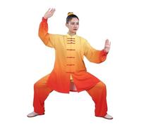 Kung Fu Suit Kung Fu Tai Chi Clothing Martial Arts Clothes Taijiquan Wushu Uniform Wing Chun Multicolor The Gradient Breathable(Orange,M)