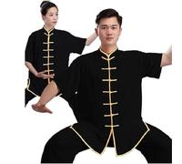 Kung Fu Suit Men Women Kung Fu Suit Short Sleeve Jacket Pants Set Casual Sport Tai Chi Martial Arts Clothing for Tai Chi, Martial Arts(Color 2,S)