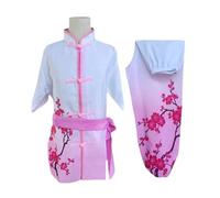 Kung Fu Suit Traditional Wushu Clothing Kungfu Tai Chi Costumes Outfit Martial Arts Stage Performance Uniforms Boys Girls(Pink,120cm)