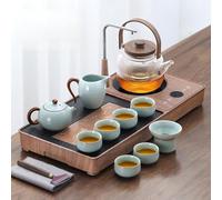 Kung Fu Tea Set - Automatic Teapot and Accessories for Home and Office - Asian Purple Sand Tea Set for Living Room and Tea Table