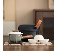 Kung Fu Tea Set Travel Business Trip Simple Pot And Cup Outdoor Portable A Three Cups Ceramic Travel Tea Set Teapots & Coffee Servers(Type-D)