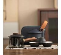 Kung Fu Tea Set Travel Business Trip Simple Pot And Cup Outdoor Portable A Three Cups Ceramic Travel Tea Set Teapots & Coffee Servers(Type-A)