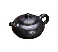 Kung Fu Teapot for Making Tea Creative Art Teapot Tea Room Drinkware Black Clay Guanshan Flat Bamboo Ceramics Tea Set