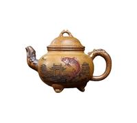 Kung Fu Teapot for Making Tea Household Chinese Teapot Creative Hand-Carved Fish Leaping Dragon Gate Ceramics Tea Set