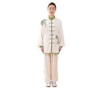 Kung Fu Uniform Tai Chi Suit Women Soft Lady Kung Fu Wushu Martial Arts Uniform Performance Jacket Pants Exercise Clothing(Color 2 2PC,XL)