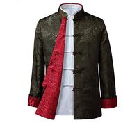Kung Fu Uniforms Martial Arts Jacket Both Sides Wear Long Sleeve - Tang Suit Men Chinese Traditional Clothes,Cotton Linen Tai Chi Clothes Zen Meditation Uniform
