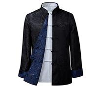 Kung Fu Uniforms Martial Arts Jacket Both Sides Wear Long Sleeve - Tang Suit Men Chinese Traditional Clothes,Cotton Linen Tai Chi Clothes Zen Meditation Uniform