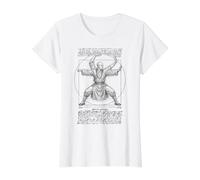 Kung Fu Vitruvian Man Shaolin Monk Martial Arts Da Vinci Value Graphic T-Shirt, Women, White, M