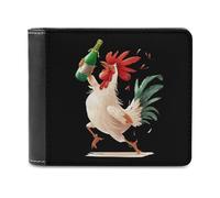 Kungfu Chicken Beer Funny Wallet for Men RFID Blocking Bifold Wallet Soft Billfold with Card Slots Custom Gifts