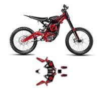 Kungfu Graphics Decal Kit for Sur-Ron Light Bee X 2017-2024 with KKE Fork Off-Road Motorcycle Dirt Bike,Honeycomb Design,Red & Black,SRX17N074-R-KO