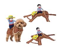 Kungfu Mall 1PC Halloween Pet Costumes Dog Costumes Christmas Cowboy Dog Clothes, Pet Riding Transfiguration of Cowboy Rider Style for Halloween Christmas Decorations Small Pets Birthdays Festivals(M)