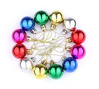 kungfu Mall 24 PCS of 6-color Mini Christmas Tree Baubles Matte and Glitter Decorated Baubles Xmas Hanging Decorations 30mm…