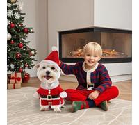 Kungfu Mall Dog Christmas Outfit - Medium Jumper, Cat Hoodie Hat, Santa Costume - Pet Cosplay Clothing Accessories