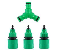 kungfu Mall Garden Water Hose Quick Connector Kits 1 PC Three-way connector Water diverter Snap On Hose Splitter + 3 PCS 3/8 Micro Hose Connector