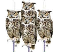 Kungfu Mall Pigeon Deterrent, Cardboard Bird Scarers, Paper Pigeon Scarer, Bird Deterrent, Bird Repellent Devices, 4PCS Hanging Garden Decorations Owl Bird Scarer to Scare Birds for Roofs Balcony