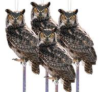 Kungfu Mall Pigeon Deterrent, Cardboard Bird Scarers, Paper Pigeon Scarer, Bird Deterrent, Owl Bird Scarer, 4PCS Hanging Garden Decorations Bird Repellent Devices to Scare Birds for Roofs Balcony
