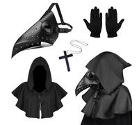 Kungfu Mall Plague Doctor Mask, Steampunk Long Nose Bird Mask, Halloween Bird Beak Mask, Halloween Costume Props Mask, Retro Leather Bird Mask for Halloween Cosplay Party Props