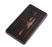 Kungfu Tea Tray. Water Storage Type Bamboo Refined Solid Tea Serving Plate,Home Kitchen and Traditional Chinese Ceremony(S)