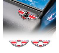 KUNGKIC 2Pcs Car Wing Emblem Rings Sticker Door Lock Pin Knobs Cover Decoration Accessory Auto Inner Parts for MINI Clubman Cooper Convertible R55 R56 R57 Cars Door Lock Logo Interior Trim (Type B)