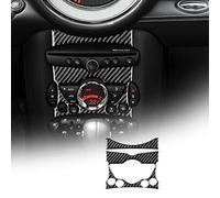 KUNGKIC Car Central Control Button Panel Cover Carbon Fibre Interior Decorative for Mini Cooper Clubman R55 R56 R57 2006 2007 2008 2009 2010 2011 2012 2013 2014 2015. Accessories (Type A Black)
