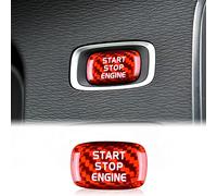 KUNGKIC Carbon Fiber Car Engine Start Button Sticker Interior Trim for Volvo V40 V60 S60 S60L XC60 S80L S80 Accessories (Red)