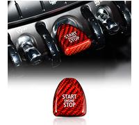 KUNGKIC Carbon Fiber Car Engine Start Stop Button Cover Keyless Go Ignition Sticker Cover Interior Trim for MINI Cooper F54 F55 F56 F57 F60 Accessories(Red)