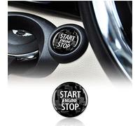 KUNGKIC Carbon Fiber Car Engine Start Stop Button Cover Keyless Go Ignition Sticker Cover Interior Trim Decal for MINI Cooper R55 R56 R57 R58 R59 R60 R61 Interior Accessories(Black)