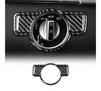KUNGKIC Carbon Fiber Car Headlight Switch Cover Trim Sticker Decal for Mercedes Benz A B C E G Class CLA GLA GLE GLK GL Decoration Interior Trim Accessory (Type B)