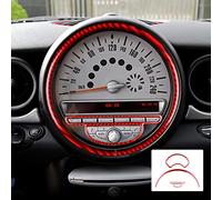KUNGKIC Carbon Fibre Car Speedometer Decorative Sticker Interior Carbon Fibre Speedometer Trim for Mini Cooper Hardtop R56 Clubman R55 R57 Accessories 2007 2008 2009 2010 Red