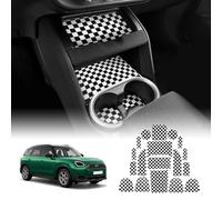 KUNGKIC For 2024 2025 MINI Countryman U25 Car Door Sink Cup Anti-Slip Mat Insert Door Pocket Mat Dustproof Interior Essential Decorative Accessories PU 18 Pcs (Grid)