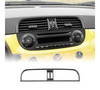 KUNGKIC for Abarth 595 2012-2014 Fiat 500 2008-2015 Accessorries Carbon Fibre Interior Trim Car Center Console Air Conditioner Outlet Sticker Decoration Decal Self-Adhesive Auto Parts RHD (Black)