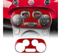 KUNGKIC for Abarth 595 2012-2023 Fiat 500 2008-2023 Accessorries Carbon Fibre Interior Trim Car Air Conditioning Control Panel Cover Decoration Decal Self-Adhesive Auto Parts RHD (Red, TypeB)