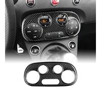 KUNGKIC for Abarth 595 2012-2023 / Fiat 500 2008-2023 Accessorries Hard Carbon Fibre Interior Trim Car Air Conditioning Control Panel Cover Decoration Decal Self-Adhesive Auto Parts RHD (Black)