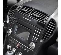 KUNGKIC For Benz SLK R171 2004-2010 Accessories Carbon Fibre Interior Trim Car Middle Center Console Air Vent Sticker Self-adhesive Decal Cool Auto Parts RHD (Black)