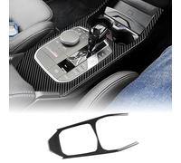 KUNGKIC for BMW 1 Series F40 / 2 Series F44 2020-2024 Accessories Carbon Fibre Interior Trim Car Gear Shift Knob Panel Frame Cover Self-Adhesive Decal Cool Auto Parts RHD (Black)