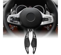 KUNGKIC For BMW 4 5 7 6 3 Series G20 G30 G11 G06 G01 G07 G29 G05 G15 G14 G22 G26 Steering Wheel Shift Paddle ABS DSG Extensions Interior Decoration Accessories 2 PCS Black Carbon Fibre Pattern