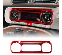 KUNGKIC For Fiat Panda 2013-2019 Accessory Carbon Fibre Interior Trim Car Center Control Screen Decoration Frame Sticker Cool Decal Self-adhesive Auto Parts RHD (Red, TypeA)
