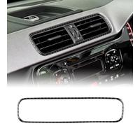 KUNGKIC For Fiat Panda 2013-2025 Accessory Carbon Fibre Interior Trim Car Center Console Air Vent Frame Cover Cool Decal Self-adhesive Auto Parts RHD (Black)