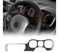 KUNGKIC For Fiat Panda 2013-2025 Accessory Carbon Fibre Interior Trim Car Dashboard Speedometer Frame Cover Sticker Cool Decal Self-adhesive Auto Parts RHD (Black)