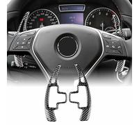 KUNGKIC For Mercedes Benz A B E Class W176 W246 W212 W251 GLK X204 GL X166 SLK W166 Steering Wheel Shift Paddle ABS DSG Extensions Interior Decoration Accessories, Black Carbon Fibre Pattern, Style B