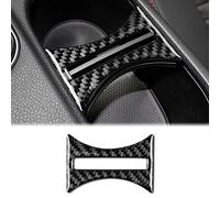 KUNGKIC for Mercedes Benz W169 W117 W156 A Class CLA GLA,Real Carbon Fiber Accessory Auto Inner Parts Car Center Console Cup Holder Panel Frame Sticker Decoration Interior Trim,Black