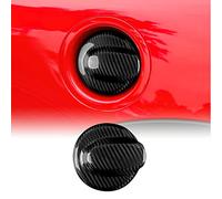KUNGKIC For MINI Clubman Cooper R55 2007-2013/R56 2006-2013 Accessories,Real Hard Carbon Fiber Car Gas Tank Door Sticker Petrol Tank Cap Sticker Self-adhesive Interior Trim Auto Parts Gift (Black)