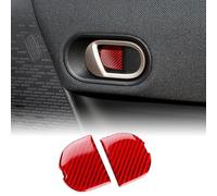 KUNGKIC for Mini F65 F66 F67 Cooper S 2024-2025 Accessories Carbon Fibre Interior Trim Car Door Handle Stickers Inner Bowl Frame Self-Adhesive Decal Cool Auto Parts RHD (Red)