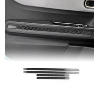KUNGKIC for Mini F66 F67 Cooper S 2024-2025 Accessories Carbon Fibre Interior Trim Car Door Panel Decorative Cover Trim Sticker Self-Adhesive Decal Cool Auto Parts RHD (Black)