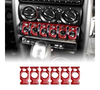 KUNGKIC for Mini R50 R53 2001-2006 Accessories Carbon Fibre Interior Trim Car Dashboard Headlight Switch Cover Self-Adhesive Decal Cool Auto Parts RHD (Red, TypeA)
