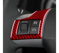 KUNGKIC For Opel Astra 2004-2010 Accessorries Carbon Fibre Interior Trim Car Steering Wheel Decoration Cover Self-adhesive Decal Cool Auto Parts RHD (Red)