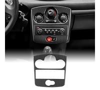 KUNGKIC for RENAULT CLIO 2006-2012 Accessory Hard Carbon Fibre Interior Trim Car Center Console Decoration Panel Trim Self-adhesive Decal Cool Auto Parts RHD (Black)