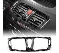KUNGKIC for Renault Megane 2009-2014 Accessory Carbon Fibre Interior Trim Car Middle Center Console Air Vent Sticker Cool Decal Self-Adhesive Auto Parts RHD (Black)