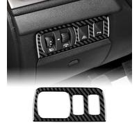KUNGKIC for Renault Megane/Fluence 2009-2014 Accessory Carbon Fibre Interior Trim Car Dashboard Headlight Switch Sticker Cool Decal Self-Adhesive Auto Parts RHD (Black)